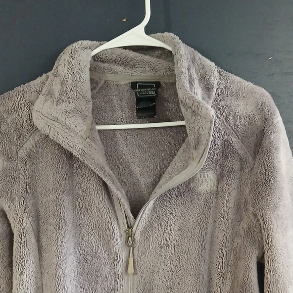 The North Face Fleece Women's Soft Gray Teddy Jacket Zip Down Size Small - Picture 2 of 7